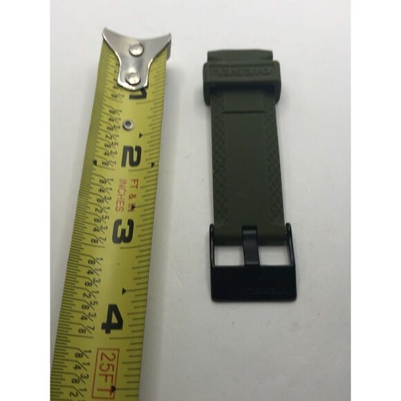 Diesel Watch Parts 2 Piece Silicone Half Band Only Clasp Army Green 22mm PY206 - Picture 1 of 7